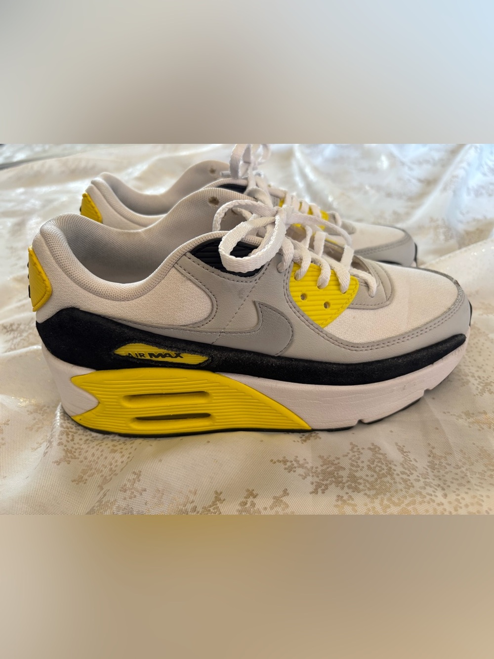 Nike Air Max Sneakers in White, Gray and Yellow